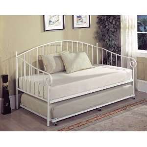    White Metal Twin Size Day Bed (Daybed) Frame