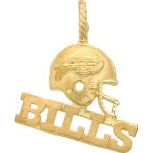  14K Gold NFL Buffalo Bills Football Helmet Charm: Jewelry