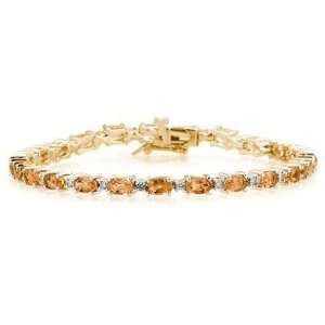    14k Yellow Gold Diamond and Citrine Bracelet: SZUL: Jewelry