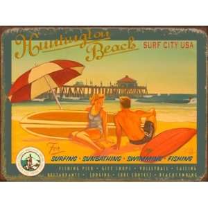  Huntington Beach Surf City Metal Sign: Surfing and 