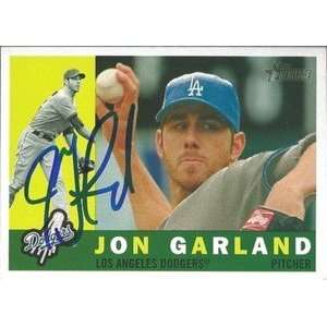  Jon Garland Signed Dodgers 2009 Topps Heritage Card 