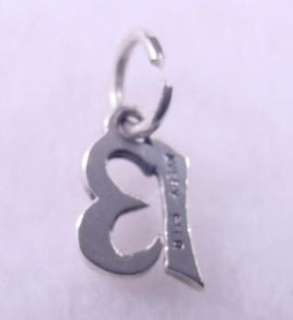   925 Sterling Silver Pendant Bracelet Charm Scripted Initial Letter B