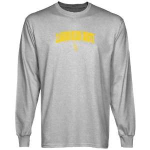 NCAA Clarkson Golden Knights Ash Logo Arch Long Sleeve T shirt 