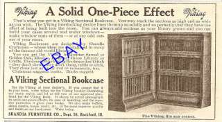 1908 SKANDIA VIKING SECTIONAL BOOKCASE AD ROCKFORD IL  