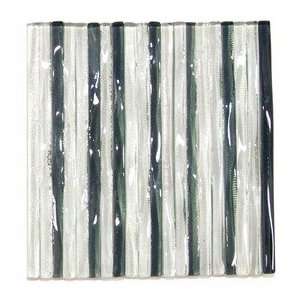  Murano Glass Tiles 4 x 4 Clear Tempest 2 pack