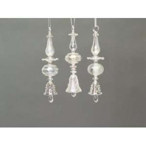   Clear Finial Glass Bell Christmas Ornaments 8.5   9 