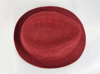   or womens classical simple fedora bucket cap Hat for man brick red