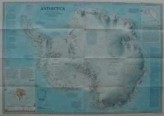 SEAL WALRUS SEA LION Poster Map ANTARCTICA South Pole  