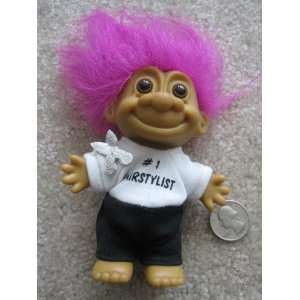  Russ Berrie Hair Stylist Troll, with Pink Hair Everything 