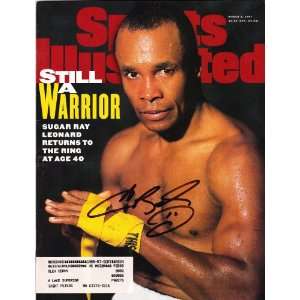  Sugar Ray Leonard signed autographed Sports Illustrated 