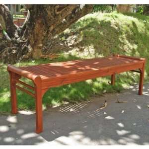  5 Foot VIFAH Taha Wood Backless Bench: Patio, Lawn 