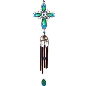  31 inch 3D Metal And Resin Blue And Pink Cross 5 Tube Wind 