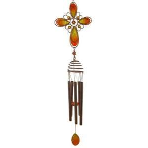  31 inch 3D Metal And Resin Orange And Yellow Cross 5 Tube 