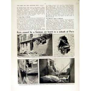  1915 WORLD WAR LEVALLOIS GERMAN BOMB PARIS TAUBE