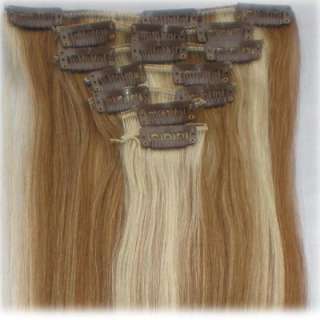 26 new clip in 100% natural human hair extensions wigs 7pcs 11 