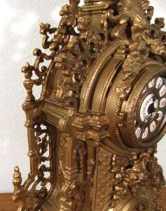  Brass Neo Gothic Mantel Clock Hermle FHS Clockworks Neogothic  