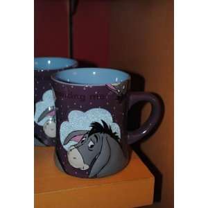  Disney Eeyore Purple Glass Bead Ceramic Coffee Mug 