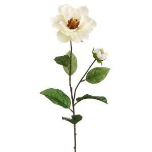  30 Artificial Cream Magnolia Silk Flower Spray: Home 