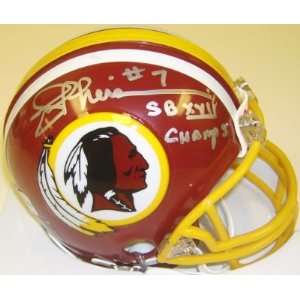 Joe Theismann Signed Redskins Mini Helmet w/SB Champs:  