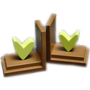  One World   Chocolate & Lime Mod Hearts Bookends Baby