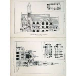   1879 Design Wesleyan Chapel Thurlow Park Robins Print: Home & Kitchen
