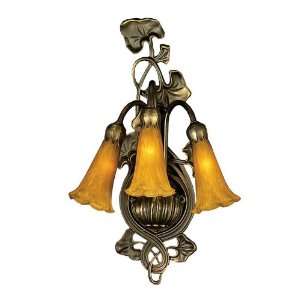  3 Lt Lily Amber Sconce