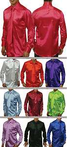 Shiney Satin Shirts with Tie & Hanky for men. Gorgeous, colorful 10 