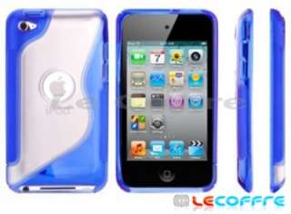Blue & Clear Case Cover Gel S Line TPU for iPod Touch 4 4G  