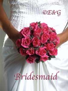 GORGEOUS SHANTI FUSCHIA Bouquet Wedding Bouquets Silk Bridal 