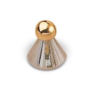 Modern expression   3/4 diameter ball and cone knob in chrome and bra