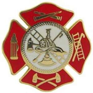  Fire Department Logo Shield Pin Red 1 Arts, Crafts 