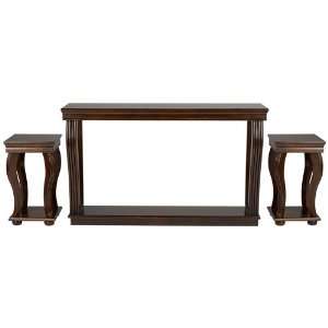   Set of 3 Harlow Wood Console Table and Two Side Tables: Home & Kitchen