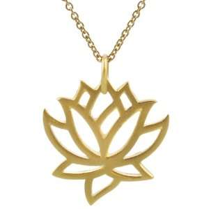  Sterling Silver Vermeil style Lotus Necklace Jewelry