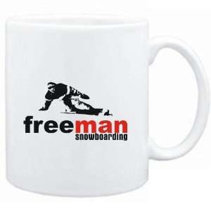  Mug White  FREE MAN  Snowboarding  Sports: Sports 