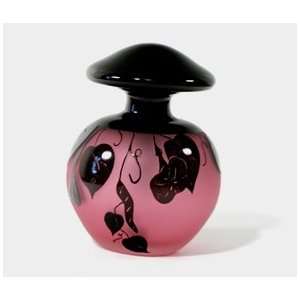  Correia Designer Art Glass, Perfume Bottle, Ruby/black 