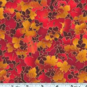  44 Wide Imperial Fusions Shadow Leaves Sunset Fabric By 