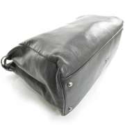 FENDI Leather Large PEEKABOO Satchel Tote Bag Black FF  