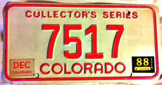 Colorado Collectors Series Classic Car License Plate***  