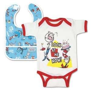  Dr. Seuss Cat in the Hat Bodysuit and Bib   0 3 Months 