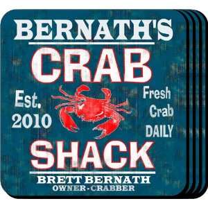  Crab Shack Personalized Coasters (set of 4): Kitchen 
