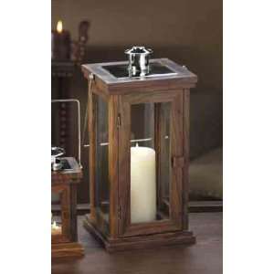  Wooden Candle Lantern with Hinged Door Special Walnut 