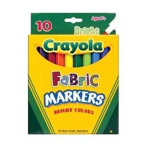  Crayola Fabric Markers 10/Pkg Bright Colors 58 8623; 3 