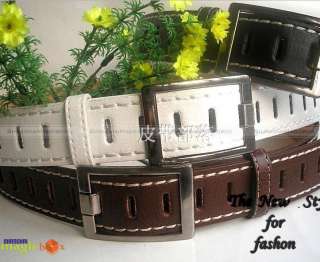 Women Fashion Wide Leather Belt Brown/Black/White New  