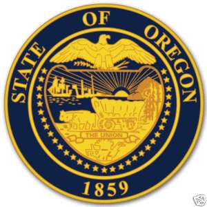 Oregon State Seal Flag bumper sticker decal 4 x 4  