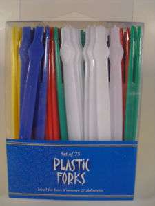 Plastic Party Forks Disposable 75 count Picks NEW  
