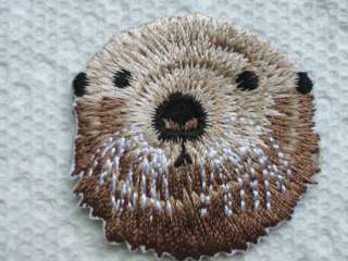 Sea Otter Face Embroidered Iron On Applique  