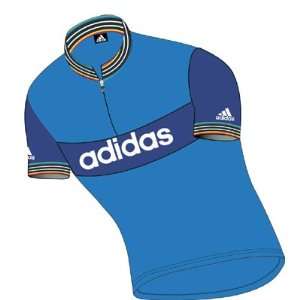 Adidas 2008 Mens Vintage Short Sleeve Cycling Jersey   Dash/Blue 
