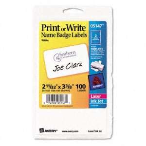   Avery Print/Write Self Adhesive Name Badges AVE5147: Office Products