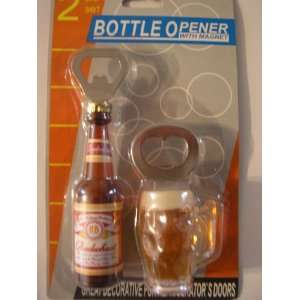  Beer Soda Bottle Opener with Magnet ~ 2 pc Set Kitchen 
