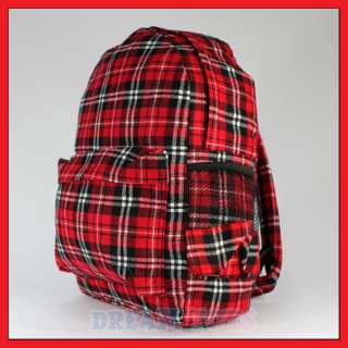 Red Checkered 16.5 Backpack   School/Books Bag/Supply  
